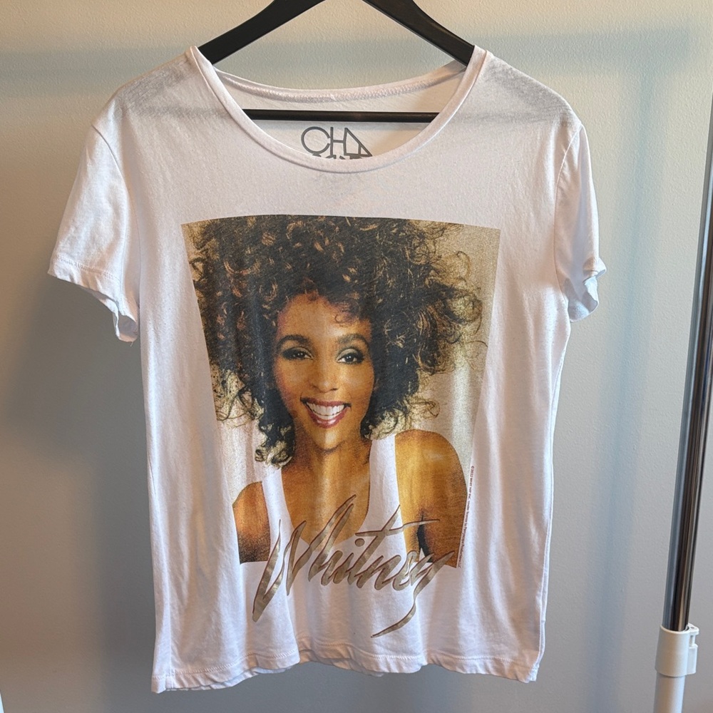 Y2K-Inspired Whitney Houson White Graphic T-Shirt